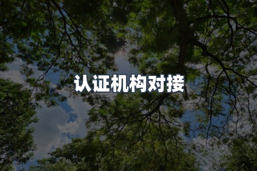 认证机构对接